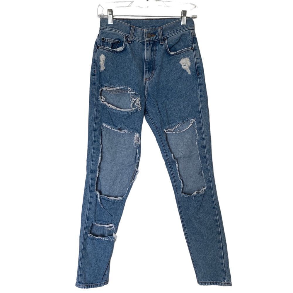 LF CARMAR Destroyed Jeans Distressed Light Wash Size 25